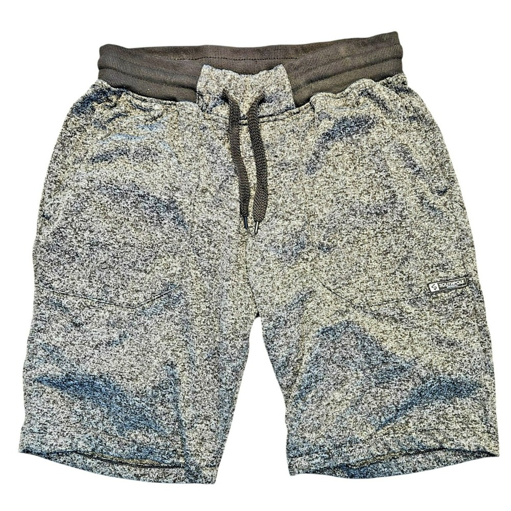 Southpole Mens Grey Space Dye Sweat Shorts Medium Drawstring Lounge Athletic